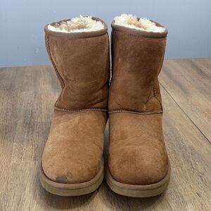 UGG Chestnut Suede Boots with Shearling